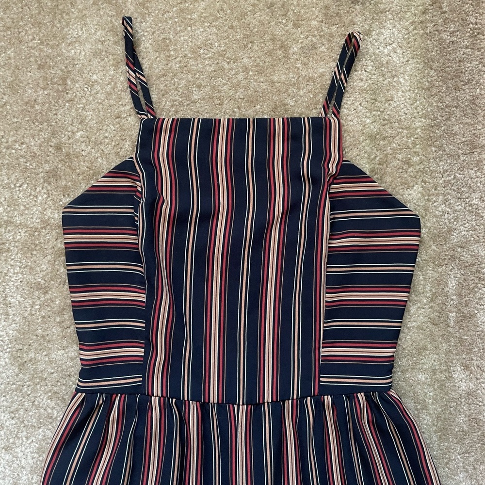 Striped Square Neck Wide Leg Jumpsuit - Picture 2 of 6